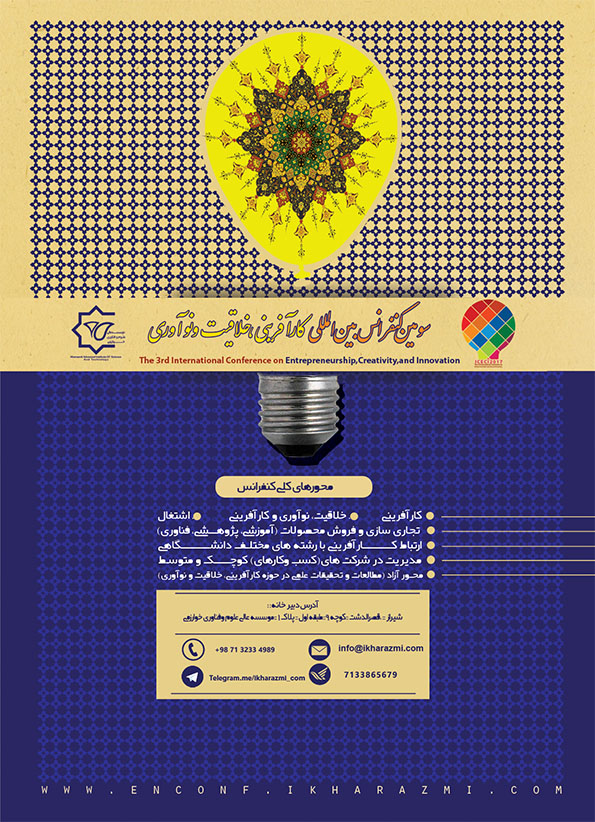 پوستر سومین کنفرانس بین المللی کارآفرینی، خلاقیت و نوآوری