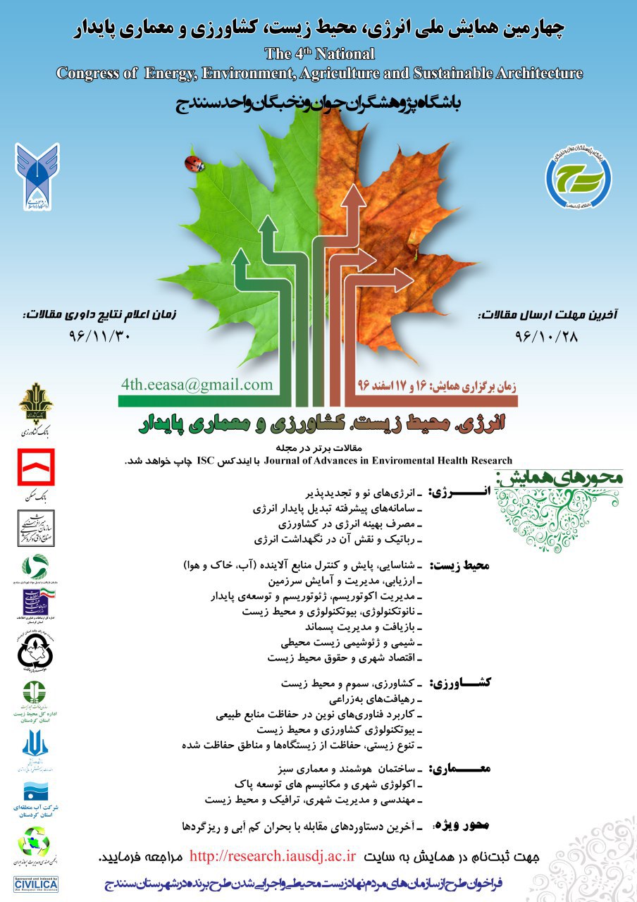 پوستر چهارمین همایش ملی انرژی ، محیط زیست، کشاورزی و معماری پایدار