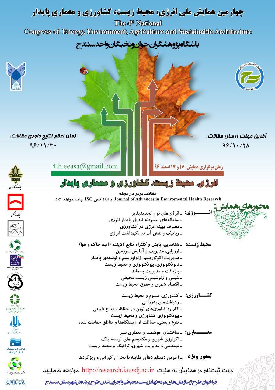 پوستر چهارمین همایش ملی انرژی، محیط زیست، کشاورزی و  معماری پایدار