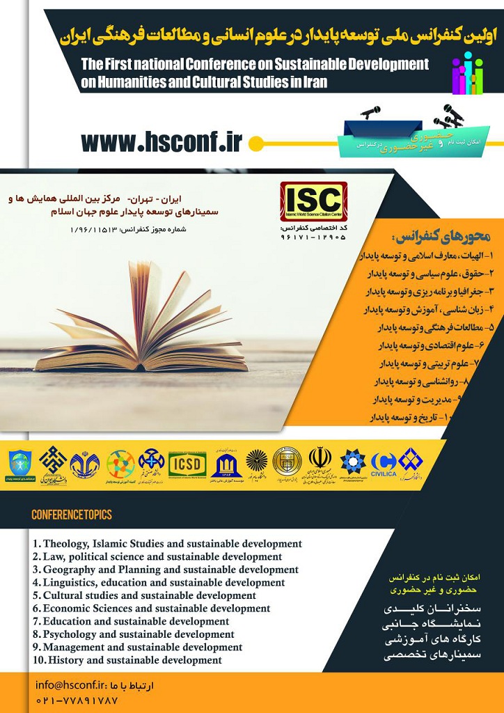 پوستر اولین کنفرانس ملی توسعه پایدار در علوم انسانی و مطالعات فرهنگی ایران