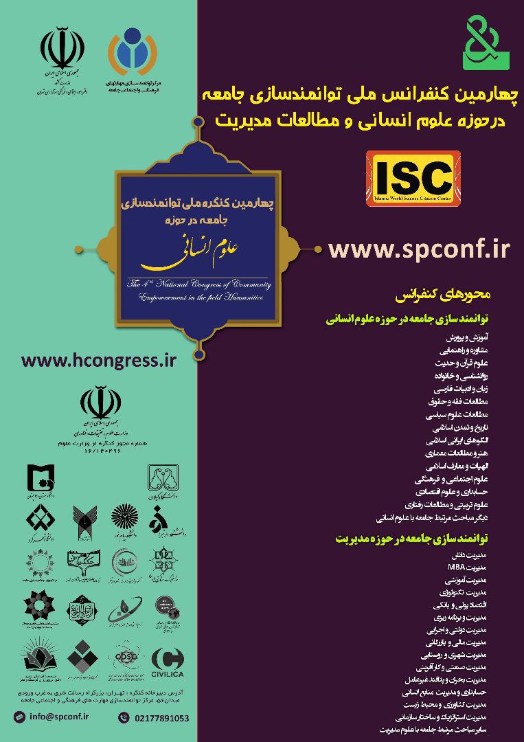 پوستر چهارمین کنفرانس ملی توانمندسازی جامعه در حوزه علوم انسانی و مطالعات مدیریت