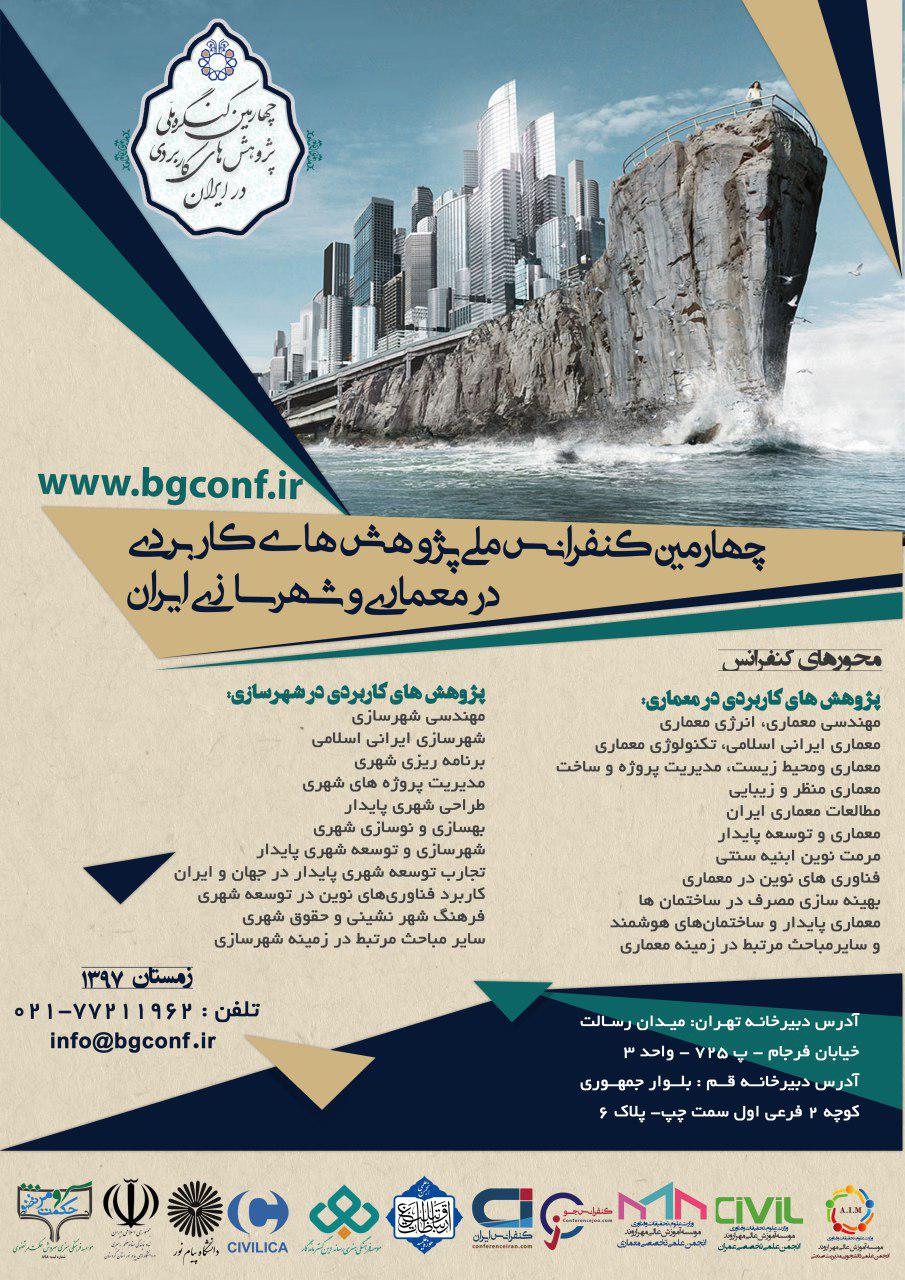 پوستر چهارمین کنفرانس ملی پژوهش های کاربردی در معماری و شهرسازی  ایران