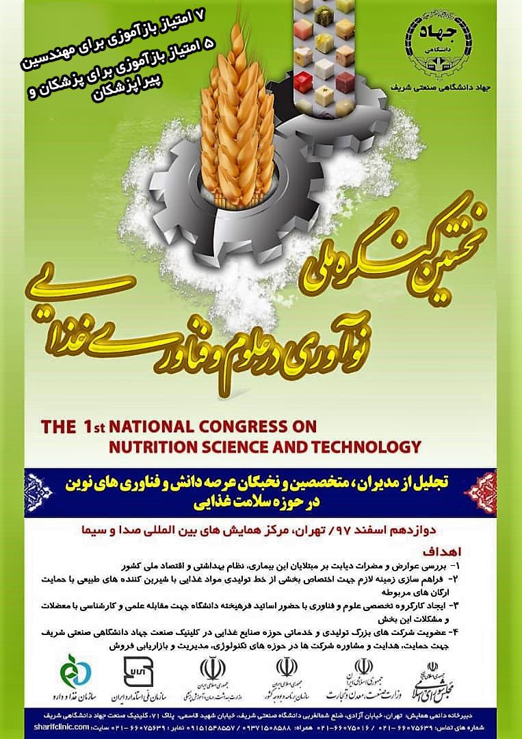 پوستر نخستین کنگره ملی نوآوری در علوم و فناوری غذایی