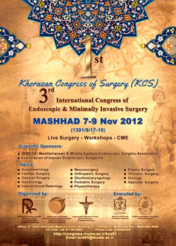 پوستر سومین کنگره بین المللی جراحی های درون بین و کم تهاجمی