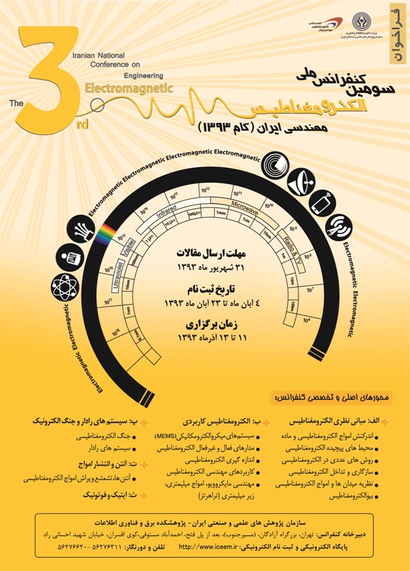 پوستر سومین کنفرانس الکترومغناطیس مهندسی (کام) ایران